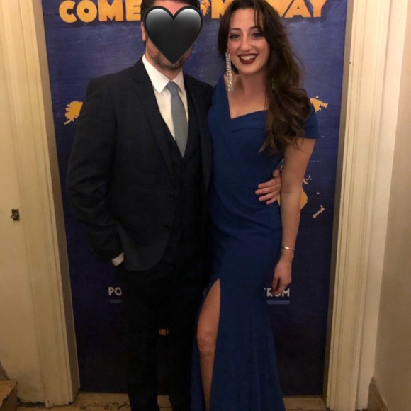 Royal Blue Off The Shoulder Gown - Picture 8 of 11